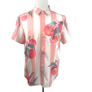 Mavrans Peaches N' Cream Weekend Shirt Men Sz L Camp Hawaiian Bee Resort Cruise